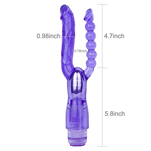 Romi Vibrating Double-Ended Dildos, Multi Speed Dual Penetration Sex Toys With Lifelike Glans Veins And Anal Beads, G-Spot Massager For Women #TOP1