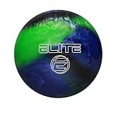 ELITE Pre-Drilled Star Polyester Bowling Ball - Great for Spare Shooting League Bowlesr or Straight Bowling - Perfect Gfit for Beginner Bowlers (15 Pound - Medium Drilling, Blue/Black/Green)