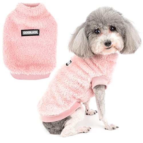 Zunea Dog Jumper Winter Warm Fleece Sweater Coat for Small Dogs Soft Pullover Jacket Coat Fuzzy Puppy Clothes Cold Weather Vest Pet Girls Boys Apparel for Chihuahua Yorkie Cats Pink M