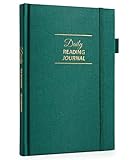 Comkiso Reading Journal for Book Lovers - 75 Book Journal Reading Log for Book Tracking, A5 Linen Book Review Journal with TBR Tracker List, Ratings, Challenges, Prompts, and Index - Green
