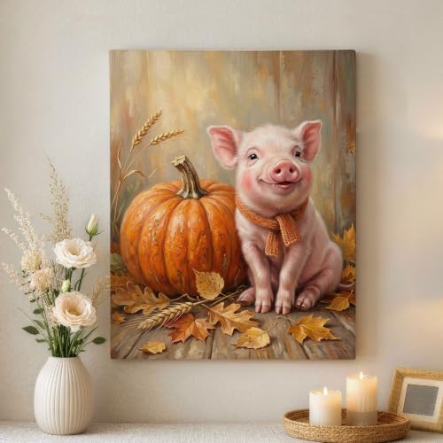 Lienzo decorativo de calabazas para dar un toque cálido y rústico a tu salón o dormitorio