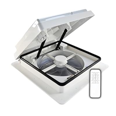 12V RV Vent Fan with Remote Control - Intelligent Rain Sensor, Reversible Airflow, Low Noise, Powerful Brushless Motor & Garnish Trim Included - Ideal RV Roof Vent Fan for Trailers, Campers