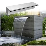 Wasserfall-Auslaufauslauf aus Edelstahl für Pool, Teich und Terrasse – versenktes Wanddesign mit verstellbarem Sprüher für dekorative Wasserspiele