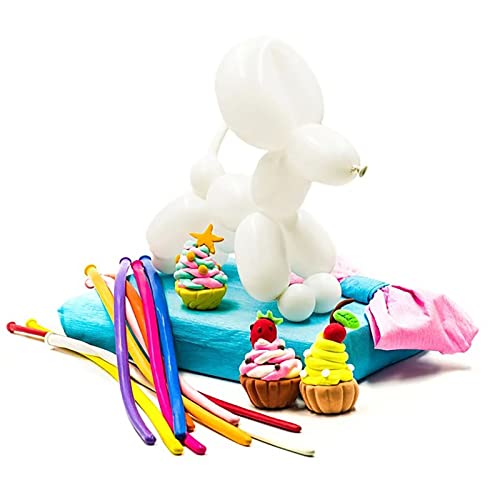 100 Pcs Long Balloons DIY 260 Latex Balloons for Birthday Wedding Decor, Party Decoration, Ties (White)