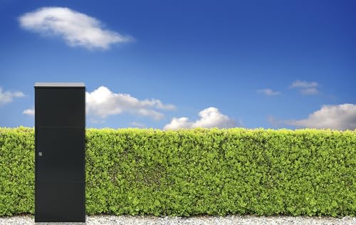 MeFa Bosca 408 pakketdoos, veilige staande brievenbus in diepzwart (RAL 9005), pakketbrievenbus van verzinkt staal, weerbestendig 408100M - Afbeelding 3