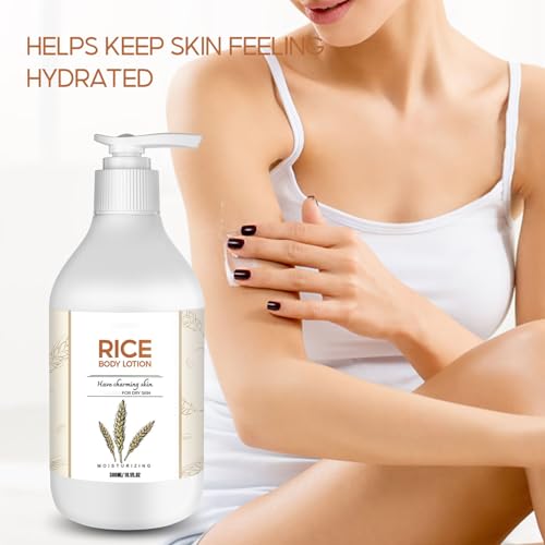 Grospe Rice Moisturizing Body Lotion for Women, Body Firming Moisturizer with Rice Extract for Dry Skin, Moisturizer Body Cream for Nourishing Non-Greasy Refreshing Quickly Absorbed 10.1 Fl Oz