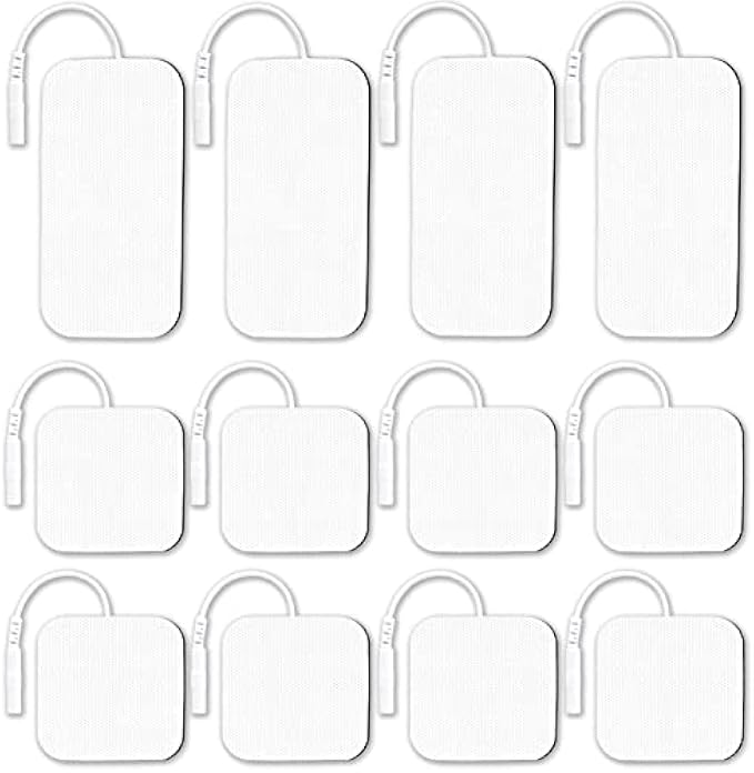Durable Compatible with AUVON TENS 7000 TENS Unit Replacement Pads,Rectangular Replacement Electrode Pads,12 pcs Multiple Sizes 2" X 2"/2" X 4" Brand:ELEALTCH