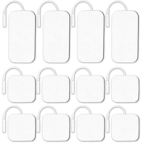 Durable Compatible with AUVON TENS 7000 TENS Unit Replacement Pads,Rectangular Replacement Electrode Pads, 8 pcs 2″ X 2″ + 4 pcs 2″ X 4″ 12PCS Brand:ELEALTCH
