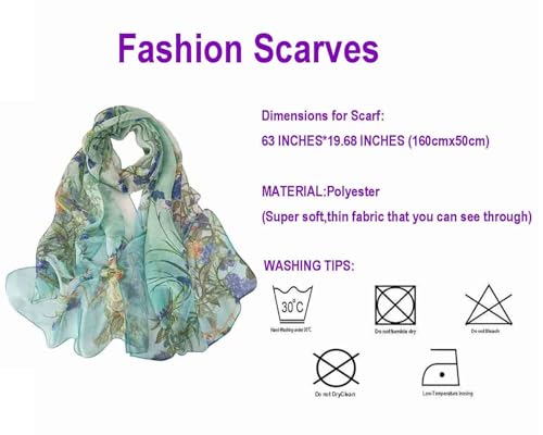 Image of Acotavie Scarfs for Women Lightweight Fashion Scarves Print Floral Pattern Scarf Shawl Wraps