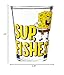 Silver Buffalo Spongebob Squarepants Featuring Patrick Star and Gary Quotes Set 4 Pack Mini Glass Set, 1.5 Ounces