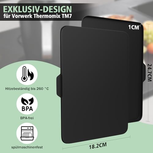 HAFOEEP Silikon Displayschutz für Thermomix TM7, Wasserdichte & Staubdichte Displayabdeckung Anti-Kratzer Schutzplatte für TM7 Display, Zubehör für Vorwerk Bimby TM7 Küchenmaschinen (Schwarz)