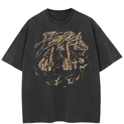 Rapidstreet Tee Shirt Men Streetwear Ironic Graphic Middle Fingger T-Shirt Unisex (X-Large)