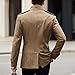 Men's Classic Double Breasted Slim Fit Mid-Length Jacket Business Stand Collar Trench Coat Fashion Outerwear(Khaki,XX-Large)