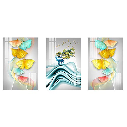 Affiche abstraite et peinture sur toile lot de 3 pièces décoration nordique