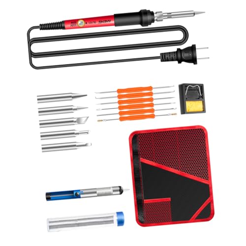 IWOWHERO Welding Soldering Tool Kit 16-piece Electric Repair Soldering Iron Set Comfortable Grip Heat Protection Diy Projects