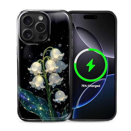 Goodsprout for iPhone 14 Pro Cases,Campatible with Magsafe,2-Layer Hard Shell + Silicone Cover - Shockproof Protection, High-end and Fashionable Phone Case Dreamy Waterdrop Wind Chime Flower