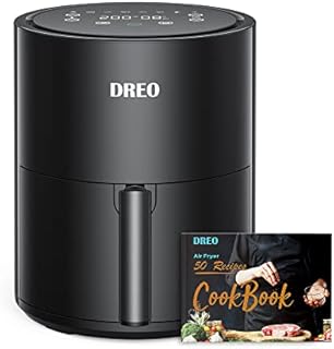 Dreo Air Fryer, 40 to 200, 50-Recipes Cookbook, 3.8 Liter Hot Oven Cooker, 9 Presets on LED Onetouch Screen, Preheat, Shake Reminder, Timer & Temperature Control, Nonstick Basket, 1500W