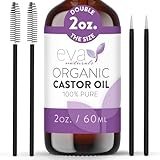 Olio di ricino Biologico di Eva Naturals (60 ml) - Favorisce la crescita dei capelli, delle sopracciglia e delle ciglia