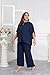 Hanna Nikole Mother of The Bride Pant Suits for Wedding Scoop Neck Mother of The Bride Chiffon Dress Navy Blue 16 Plus