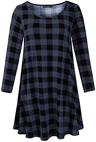 Women's Plus Size Swing Tunic Top 3/4 Sleeve Floral Flare T-Shirt