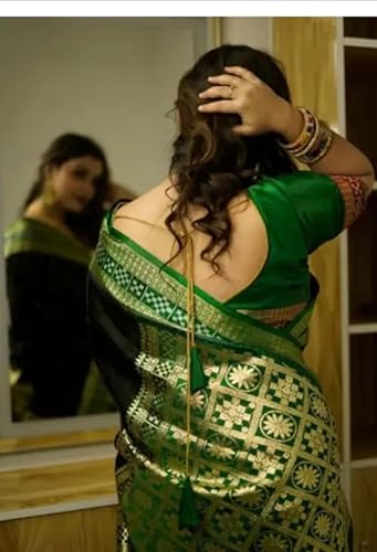 Generic green sambalpuri silk saree – image 2