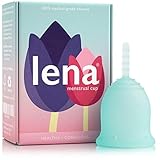 Lena Menstrual Cup - Reusable Period Cup - Tampon and Pad Alternative - Light to Heavy Flow - Turquoise - Small - Made in USA