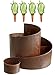 Produktbild Kräuterspirale mit 4 Bördys S Wasserspender Naturrost Kräuterschnecke Hochbeet Pflanzenring (Grün)