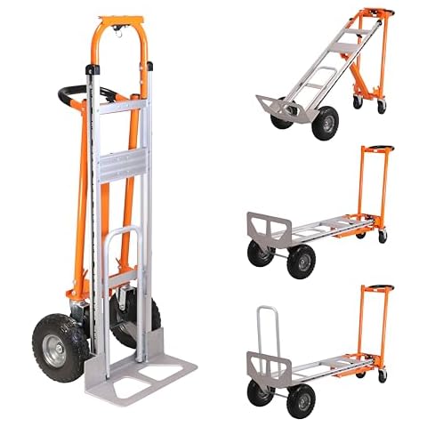 Aluminum Convertible Hand Truck, 3 in 1 Folding Dolly 1000 LBS Capacity Heavy Duty Industrial Platform Cart Collapsible Truck for Transport & Moving in Warehouse, Home, Supermarket Cover