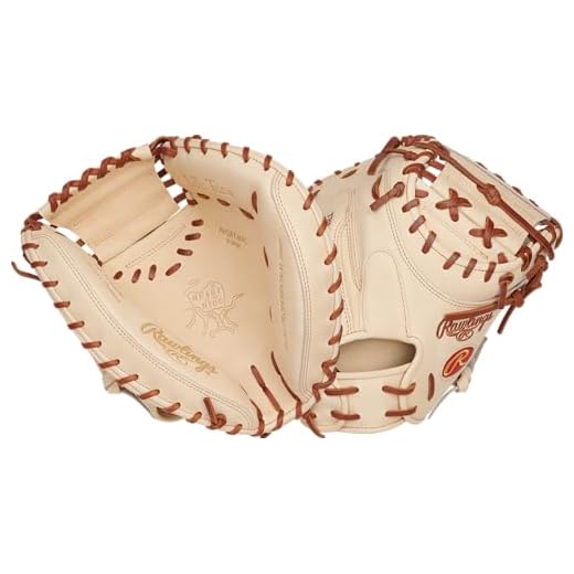 Rawlings | Heart of The Hide Series Baseball Glove | Y. Molina Catchers Mitt - 34' | RHT | 1-Piece Solid Web | Camel