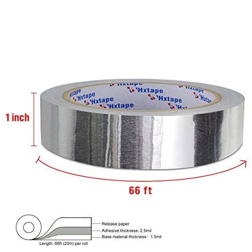 Hvac Tape, Aluminum Tape, 4Mil 1 In X 66Ft, Foil Tape For Ductwork, For Metal Repair Insulation Tape, (Silver) #TOP1