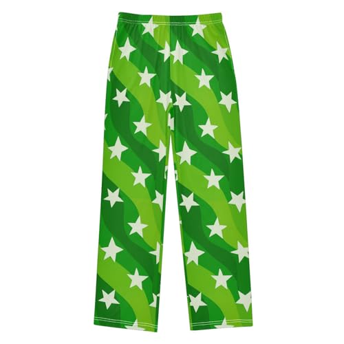 J JOYSAY Wavy Star Chartreuse Pajamas Pants Soft Long Pajama Bottoms Lounge Sleep Pants Size S-XL