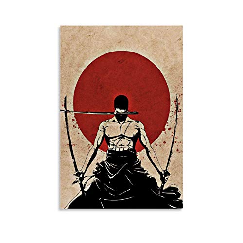 Qiuni Anime One Piece Roronoa Zoro Poster su tela