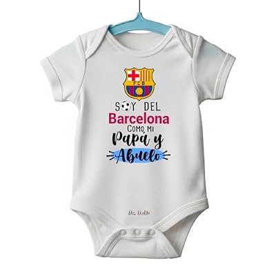 BODY FUTBOL BEBE: SOY DEL BARCELONA COMO MI PAPÁ Y ABUELO (Manga corta, 0-3 meses) | Ya disponible en tu tienda friki favorita! En mundofriki.es!