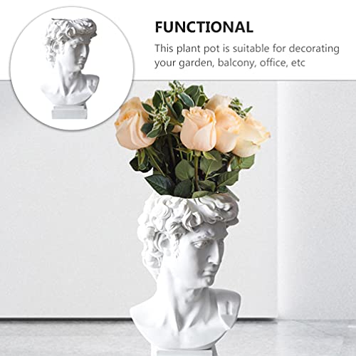 STOBOK David Estátua Cabeça Plantador Plantador Plantador Resina Resina Grega Estátua Maquiagem Titu