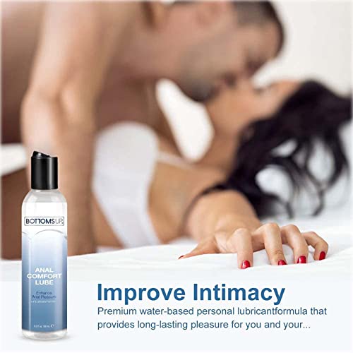Water-Based Anal Lube, 6.3 Fl.oz Bottoms Up® Backdoor Relax Desensitizing Lubricant For Women Men Couples, Gently Numbing- Slippery -Long Lasting,Discreet Package #TOP3
