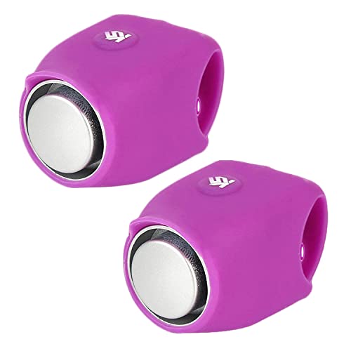 Hupe für Fahrrad, elektrisch, für Fahrrad, Trotinette, elektronisch, Mini-Warnsignal, Klingel, Klingel, Klingel, E-Bell, wasserdicht, aus Silikon, für Fahrrad, MTB, Violett Cover