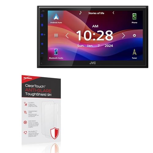 BoxWave Screen Protector Compatible with JVC KW-M590BT - ClearTouch Anti-Glare ToughShield 9H (2-Pack), Anti-Glare 9H Tough Flexible Film Screen Protector