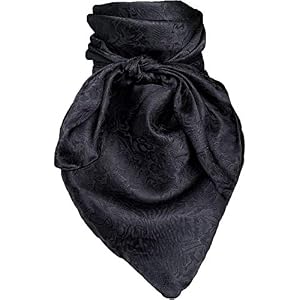 Wyoming Traders Jacquard Cowboy Wild Rag 100% Silk Scarf Bandana L 34.5″ and XL 42″