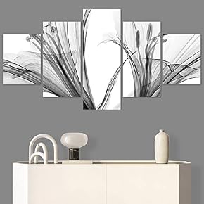 SIGNWIN 5 Panel Canvas Wall Art Botanical Chic...