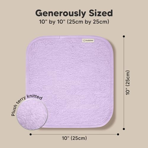 Image of 6-Pack Baby Washcloths - Soft Absorbent Viscose from Bamboo Washcloths for Face, Body, Baby Towels for Newborn, Kids, Toddlers, Infant,Gentle on Sensitive Skin,10x10 Reusable Face Towels(Soft Lilac)