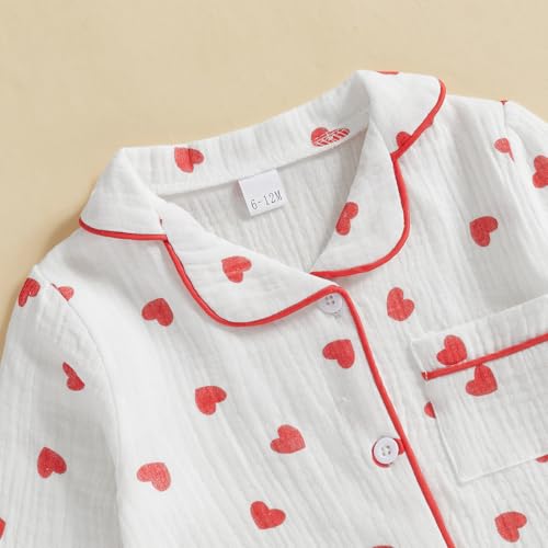 Halloween Pajamas for Toddler Baby Girl Boy Fall Pumpkin Print PJs Sleepwear 2PC Cotton Linen Button-Up Pajamas Set3