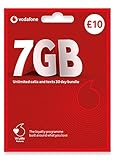 Vodafone SIM Card UK PREPAID PAYG £10 Bundle - 7GB + Unlimited Mins & Texts