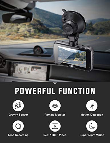 Dash Cam Front and Rear Include 32GB SD Card, 1080P Dash Camera for Cars 3 Inch LCD Screen Dual Dash Cam with Night Vision, 170° Wide Angle Dashboard Camera Motion Detection Parking Monitor G-Sensor - Thumbnail 4