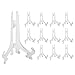 5" Clear Plastic Easels or Stand / Plate Holders to Display Pictures or Other Items at Weddings, Home Decoration, Birthdays, Tables (12 Pack)