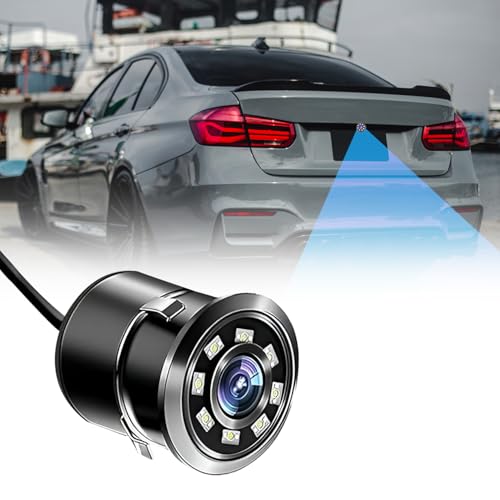 Image of FABTEC 8 LED Rear View Reverse Parking Camera Bumper Drill Type Reverse Parking Camera for All Cars