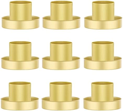 Smtyle Portavelas de Navidad cónicos dorados para velas y candelabros, juego de 9 soportes únicos y llamativos, decoración contemporánea moderna