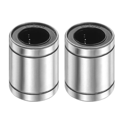 sourcing map Lot de 2 roulements à billes linéaires LM20UU - Diamètre d'alésage de 20 mm - Diamètre extérieur : 32 mm - Longueur : 42 mm - Joint en caoutchouc double face - Pour imprimante 3D et