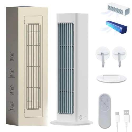 Image of BreezaMax Ac, 2026 Upgrade Rechargeable No Drilling Portable Air Conditioners with Remote Control, 3 Speed Portable Fan, Rapid Cooling & Ultra Quiet, Wall Mount or Standing for Bedroom Office (White)