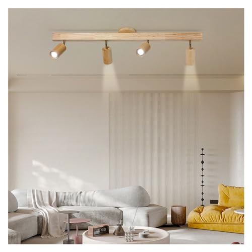 Lampe suspendue LED bois moderne plafonnier pour all&eacute;e