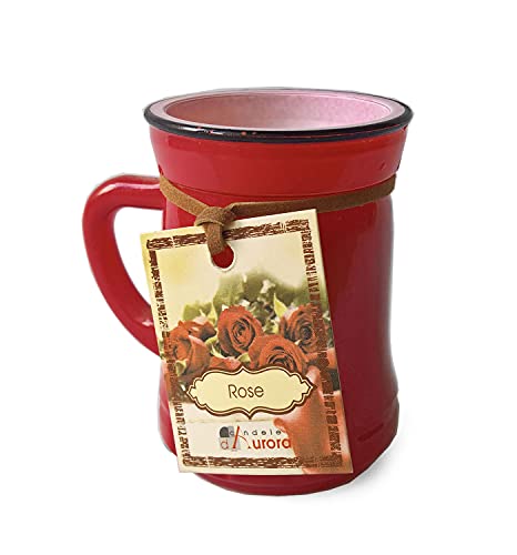 Bougies D'Aurora Marta Parfumée dans Son Pot en Verre Coloré avec Manche Cire Rose 6,9 X 6,9 X 7,2 cm Cover